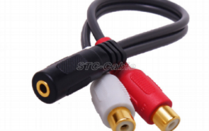 Stereo Audio kabel - 3.5mm FeMale naar 2 x RCA Female